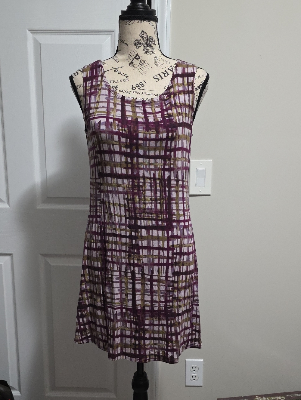 LOGO By Lori Goldstein Layers Collection Patterned Tank Tunic Top Dress Small